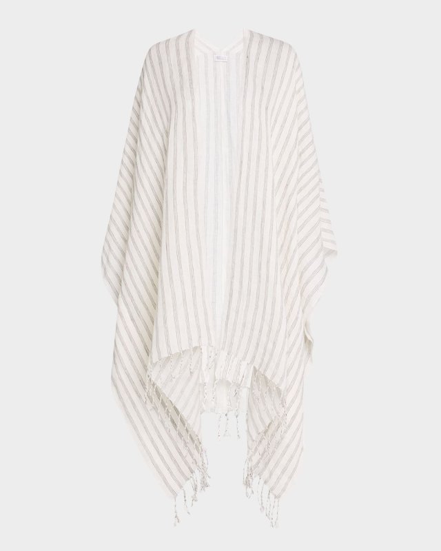 Striped Linen Poncho